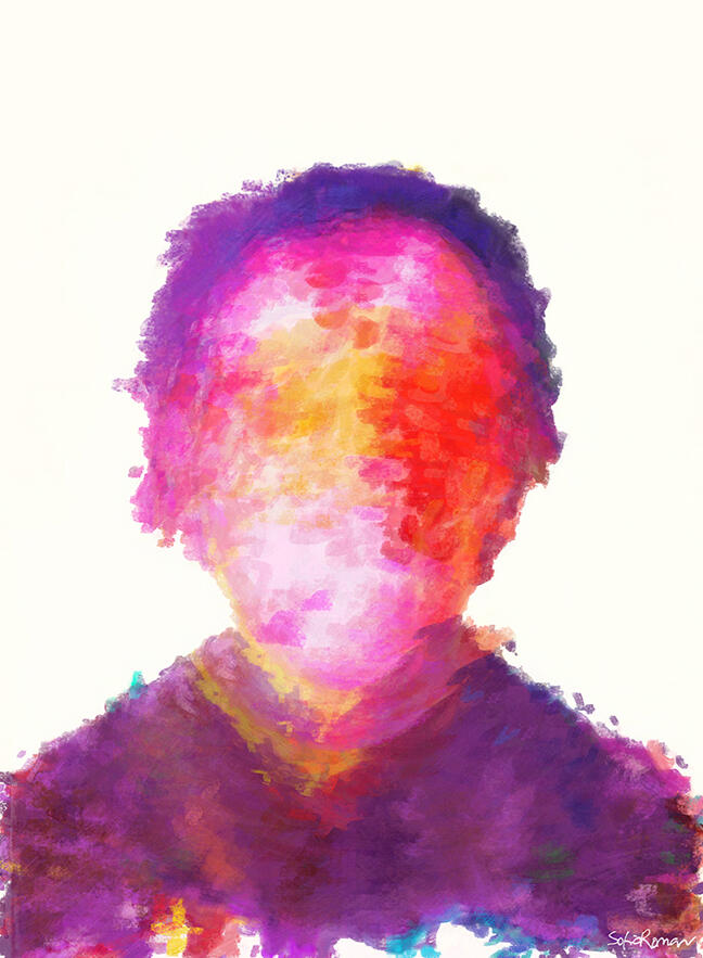 "Manic", pintura de Sofia Román sobre la identidad durante la manía.