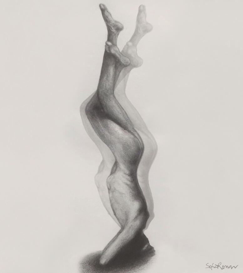 "Whirl No. 64", arte por Sofia Román en recuperación de episodio bipolar y anorexia.